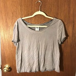 Gray tee with back slit